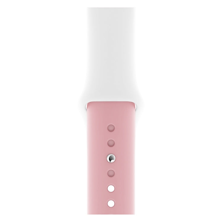 Lisslune | Double Colors Silicone Bracelet for Apple Watch Series 3 & 2 & 1 42mm (White + Light Pink)