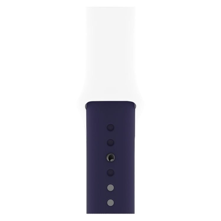 Lisslune | Dual Color Silicone Band for Apple Watch Series 3 & 2 & 1 42mm (White + Dark Blue)