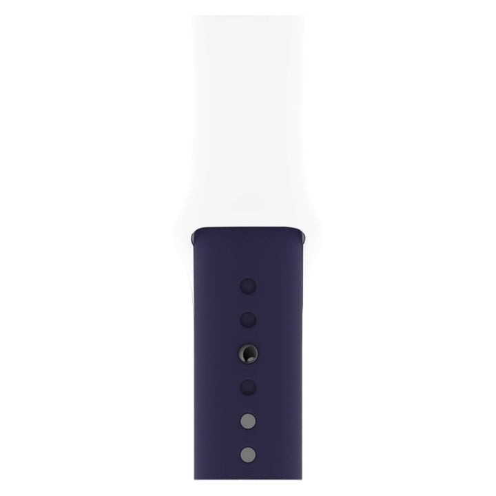 Lisslune | Dual Color Silicone Band for Apple Watch Series 3 & 2 & 1 42mm (White + Dark Blue)