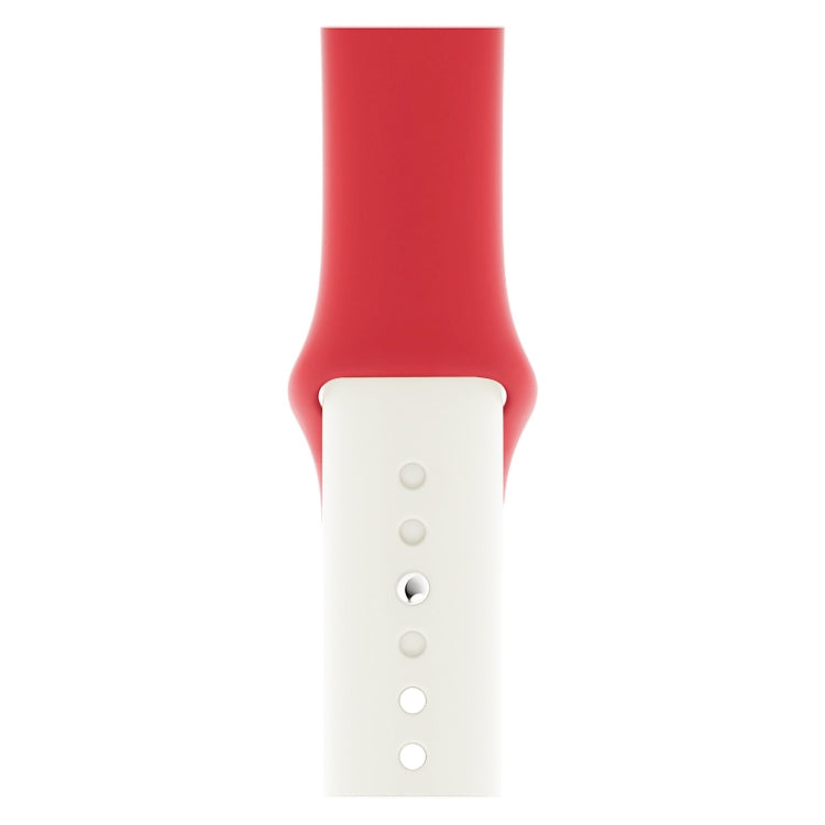 Lisslune | Double Colors Silicone Watch Band for Apple Watch Series 3 & 2 & 1 42mm (White+Red)