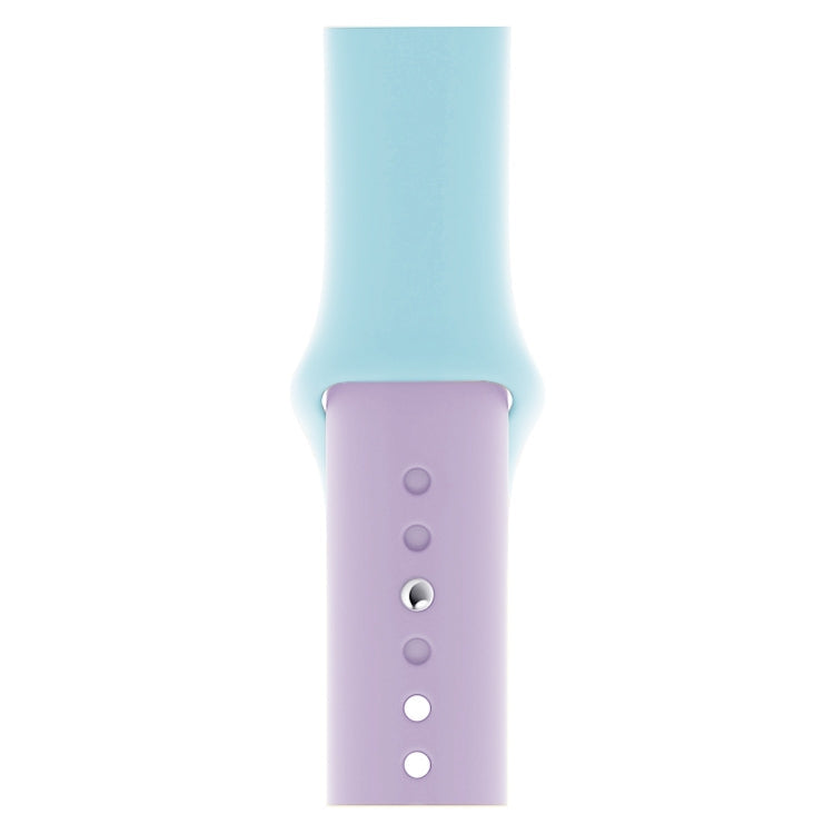 Lisslune | Double Colors Silicone Watch Band for Apple Watch Series 3 & 2 & 1 42mm (Purple+Turquoise)
