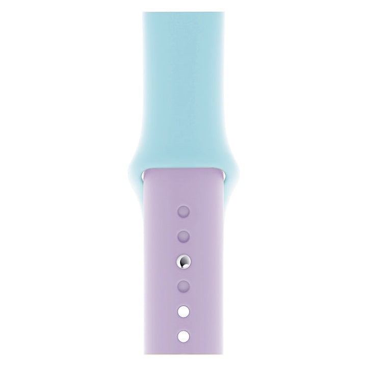 Lisslune | Double Colors Silicone Watch Band for Apple Watch Series 3 & 2 & 1 42mm (Purple+Turquoise)