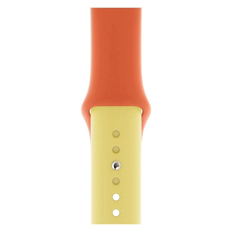Lisslune | Double Colors Silicone Watch Band for Apple Watch Series 3 & 2 & 1 42mm (Orange+Yellow)