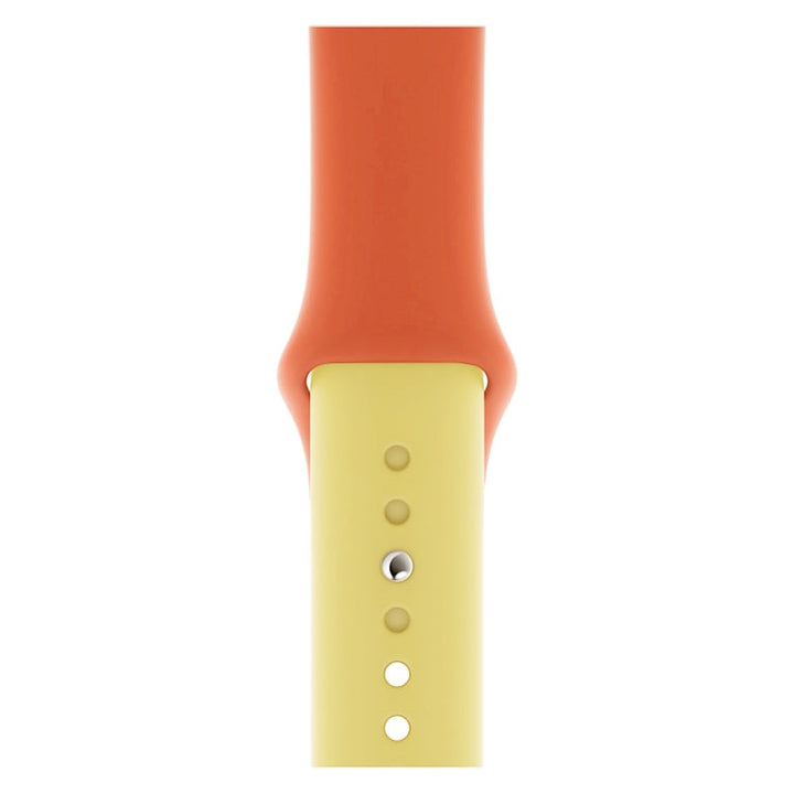 Lisslune | Double Colors Silicone Watch Band for Apple Watch Series 3 & 2 & 1 42mm (Orange+Yellow)