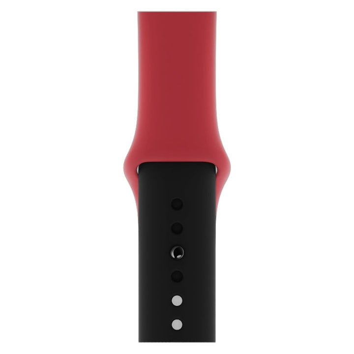 Lisslune | Double Color Silicone Watch Band for Apple Watch Series 3 & 2 & 1 42mm (Red + Black)