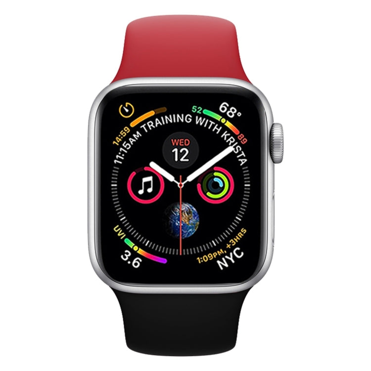 Lisslune | Double Color Silicone Watch Band for Apple Watch Series 3 & 2 & 1 42mm (Red + Black)