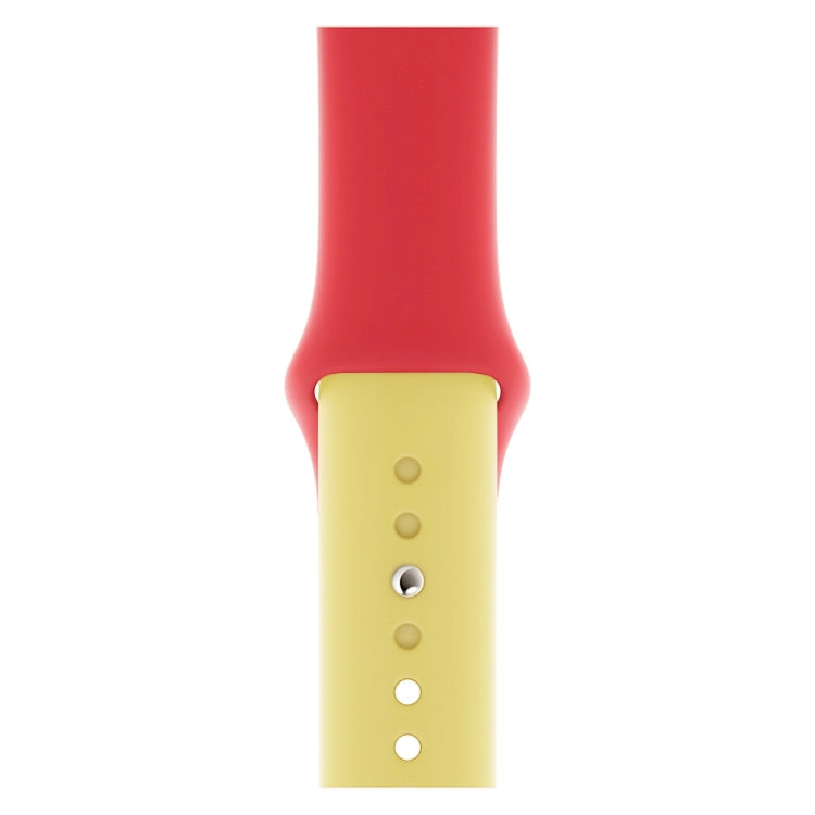 Lisslune | Double Color Silicone Watch Band for Apple Watch Series 3 & 2 & 1 42mm (Red + Yellow)