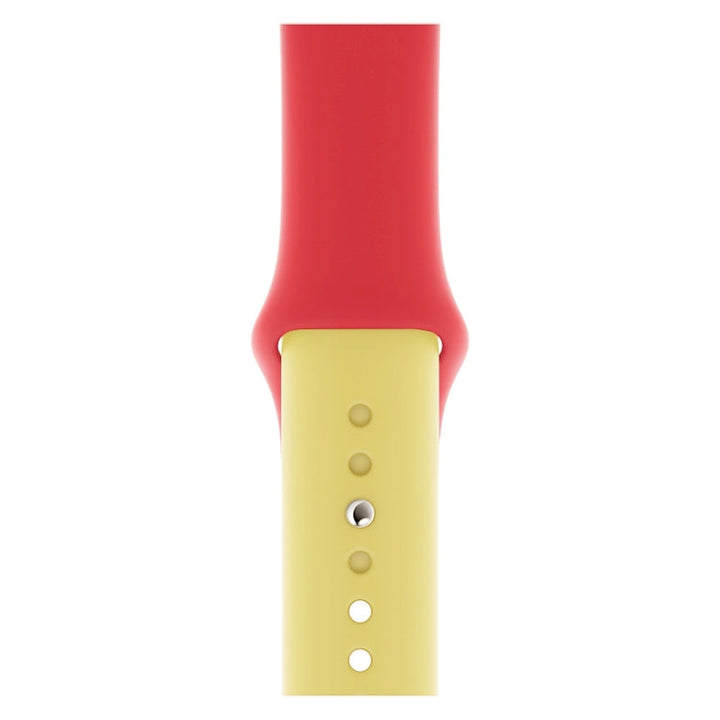 Lisslune | Double Color Silicone Watch Band for Apple Watch Series 3 & 2 & 1 42mm (Red + Yellow)