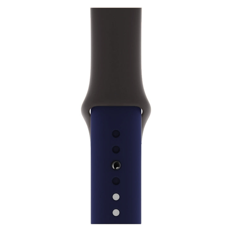 Lisslune | Double Color Silicone Watch Band for Apple Watch Series 3 & 2 & 1 42mm (Dark Gray+Blue)