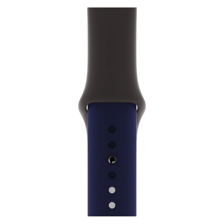 Lisslune | Double Color Silicone Watch Band for Apple Watch Series 3 & 2 & 1 42mm (Dark Gray+Blue)