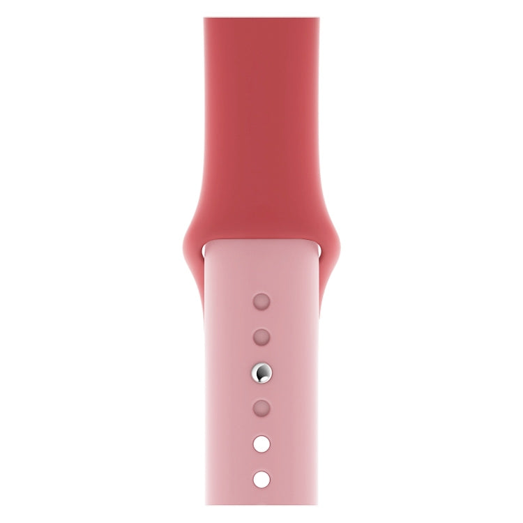 Lisslune | Double Colors Silicone Watch Band for Apple Watch Series 3 & 2 & 1 42mm (Rose Pink + Light Pink)