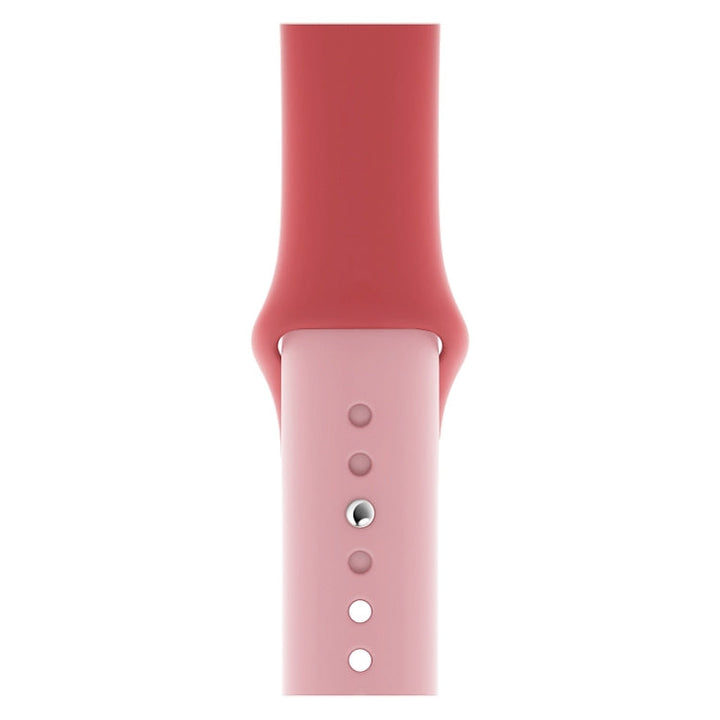 Lisslune | Double Colors Silicone Watch Band for Apple Watch Series 3 & 2 & 1 42mm (Rose Pink + Light Pink)