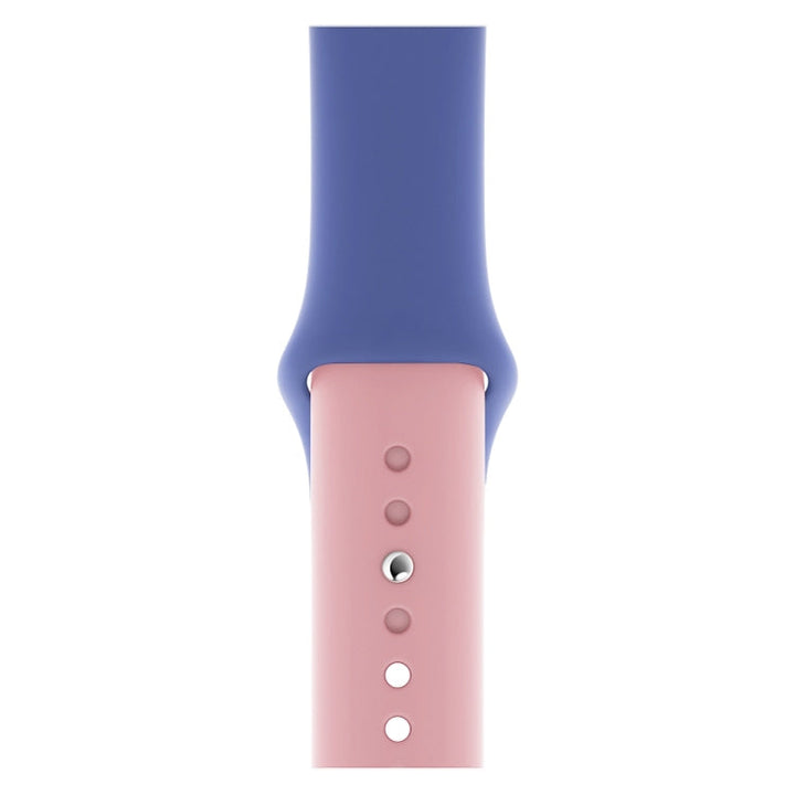 Lisslune | Double Color Silicone Watch Band for Apple Watch Series 3 & 2 & 1 42mm (Light Blue + Light Pink)