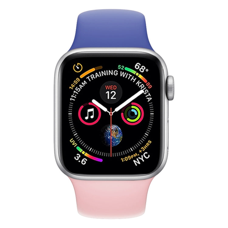 Lisslune | Double Color Silicone Watch Band for Apple Watch Series 3 & 2 & 1 42mm (Light Blue + Light Pink)