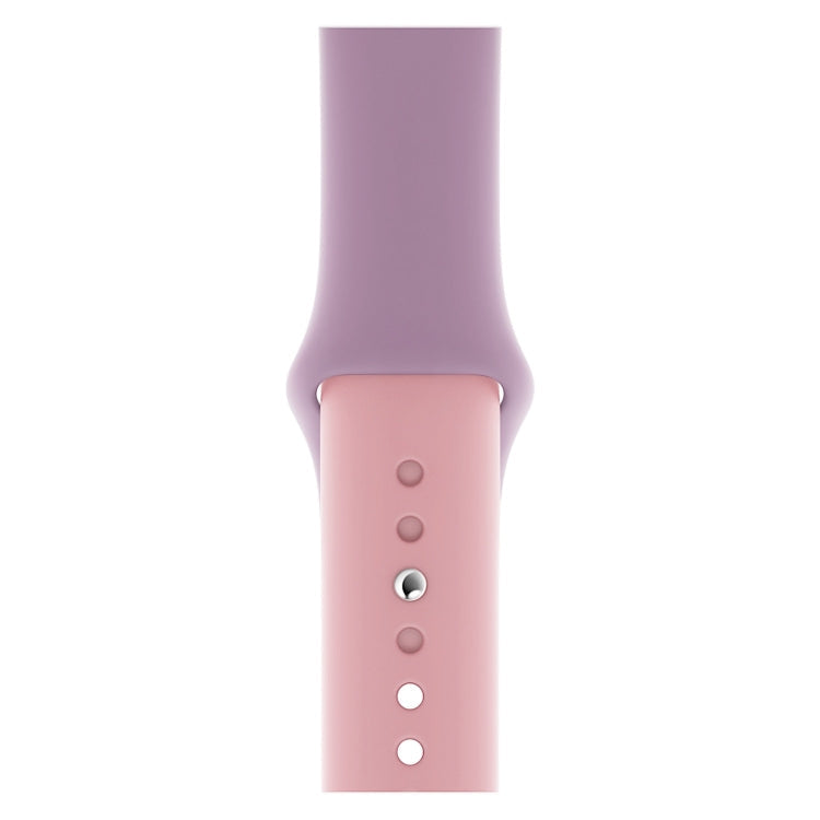 Lisslune | Double Color Silicone Watch Band for Apple Watch Series 3 & 2 & 1 42mm (Purple+Light Pink)