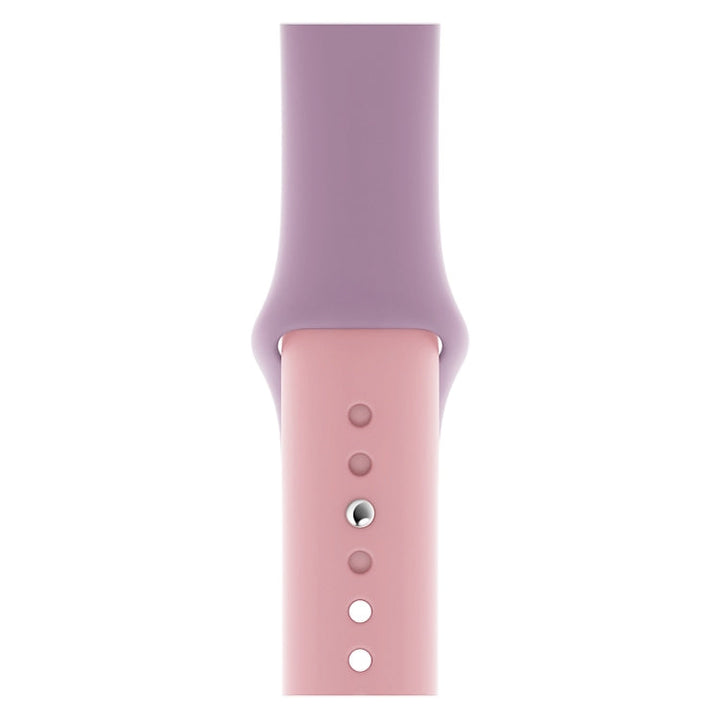 Lisslune | Double Color Silicone Watch Band for Apple Watch Series 3 & 2 & 1 42mm (Purple+Light Pink)