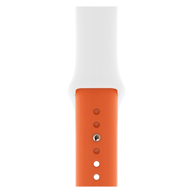 Lisslune | Double Color Silicone Watch Band for Apple Watch Series 3 & 2 & 1 42mm (White+Orange)