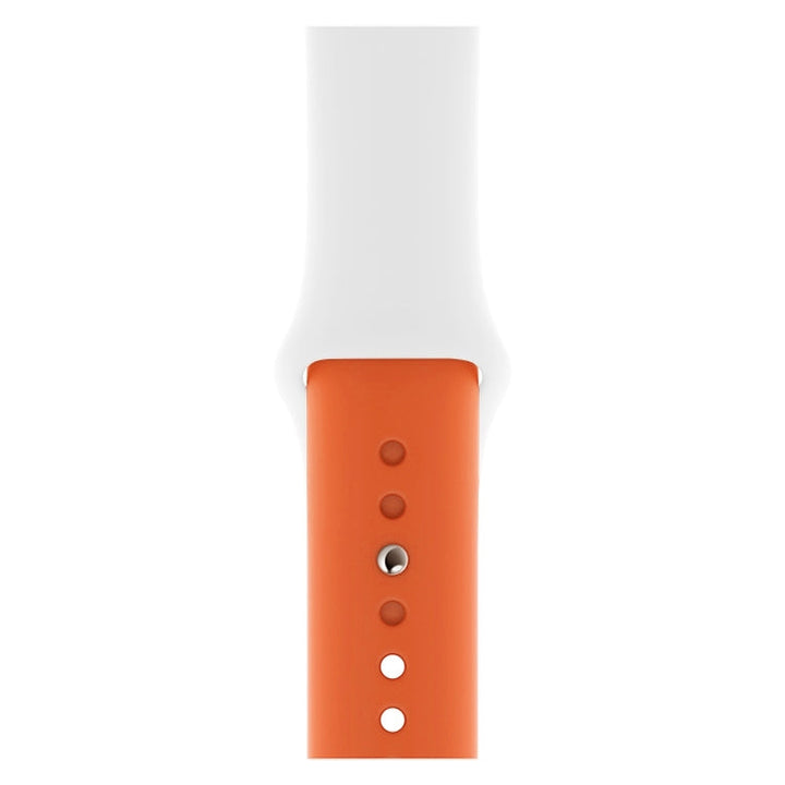 Lisslune | Double Color Silicone Watch Band for Apple Watch Series 3 & 2 & 1 42mm (White+Orange)