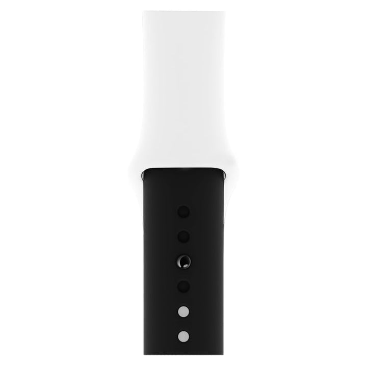Lisslune | Double Colors Silicone Watch Band for Apple Watch Series 3 & 2 & 1 38mm (White + Black)