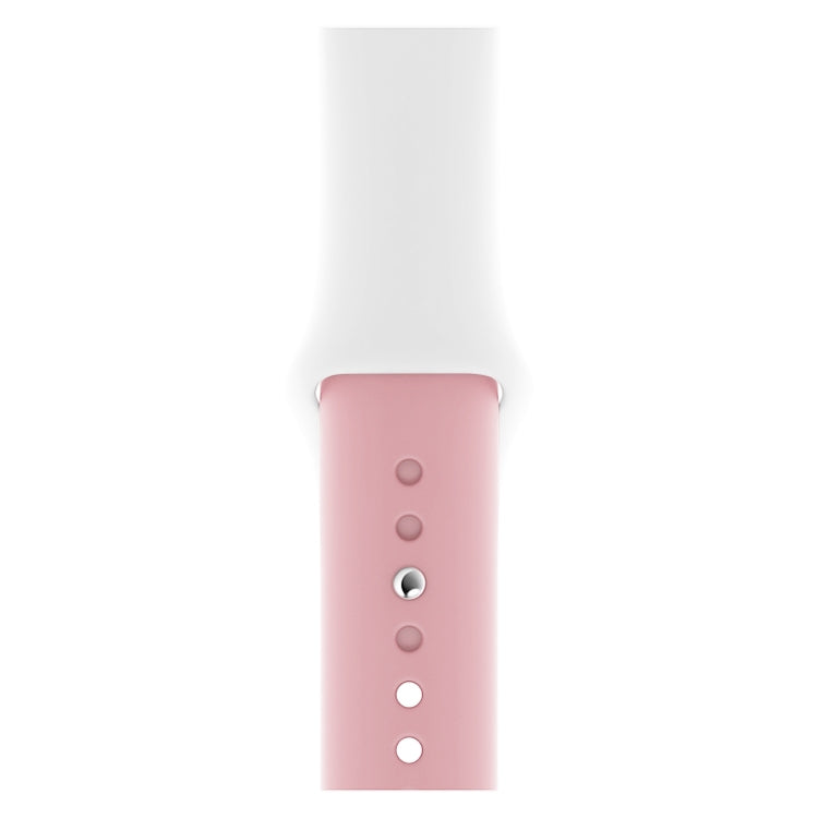 Lisslune | Double Colors Silicone Watch Band for Apple Watch Series 3 & 2 & 1 38mm (White + Light Pink)