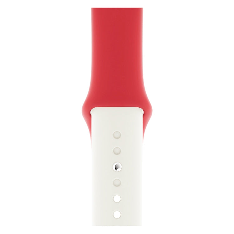Lisslune | Double Colors Silicone Watch Strap for Apple Watch Series 3 & 2 & 1 38mm (White+Red)