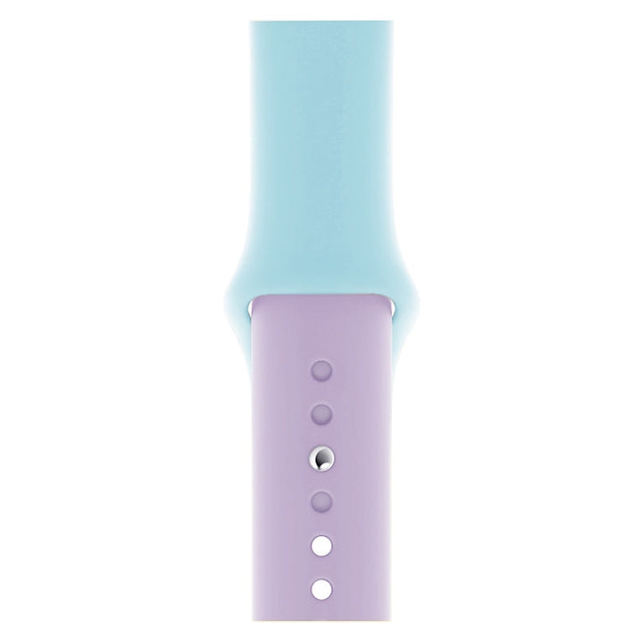 Lisslune | Double Color Silicone Watch Band for Apple Watch Series 3 & 2 & 1 38mm (Purple+Turquoise)