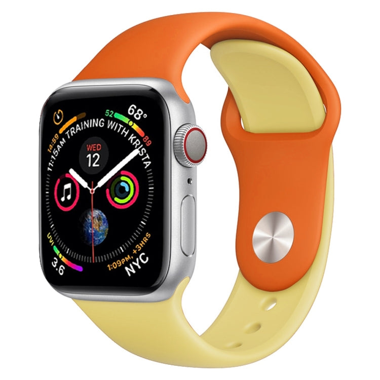 Lisslune | Double Colors Silicone Watch Band for Apple Watch Series 3 & 2 & 1 38mm (Orange+Yellow)