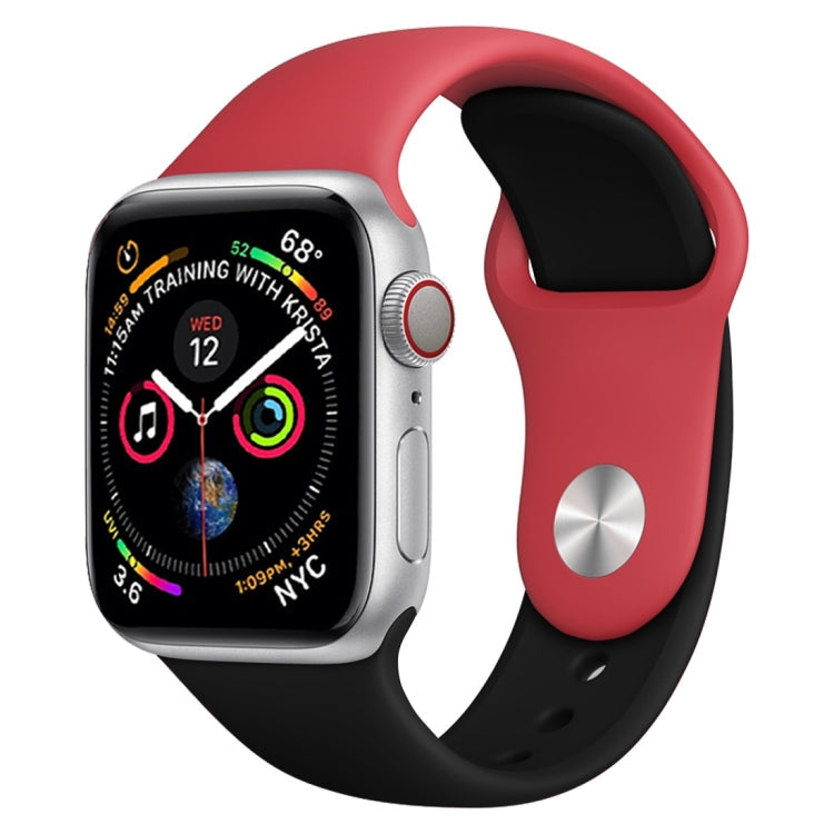 Lisslune | Two-tone Silicone Watch Band for Apple Watch Series 3 & 2 & 1 38mm (Red + Black)