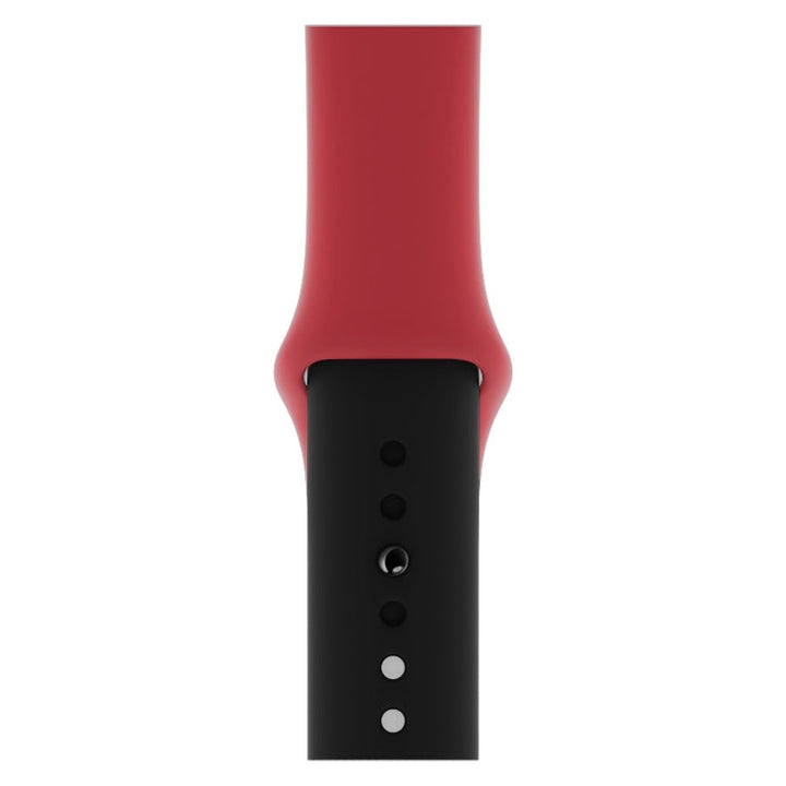 Lisslune | Two-tone Silicone Watch Band for Apple Watch Series 3 & 2 & 1 38mm (Red + Black)