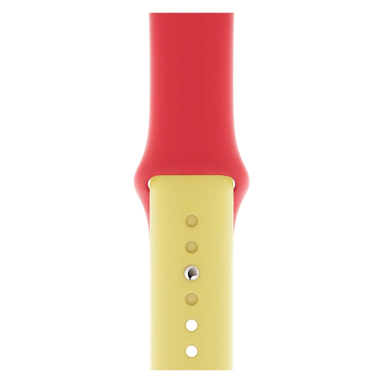 Lisslune | Dual Color Silicone Watch Band for Apple Watch Series 3 & 2 & 1 38mm (Red+Yellow)
