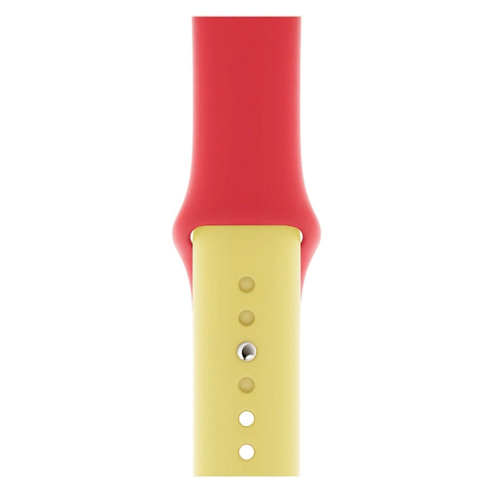 Lisslune | Dual Color Silicone Watch Band for Apple Watch Series 3 & 2 & 1 38mm (Red+Yellow)