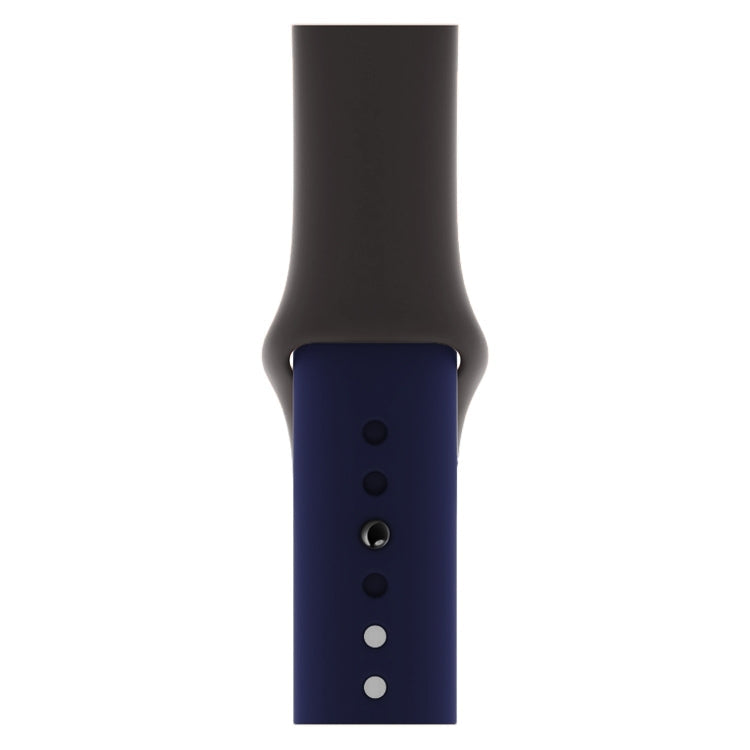 Lisslune | Double Colors Silicone Watch Band for Apple Watch Series 3 & 2 & 1 38mm (Dark Gray+Blue)