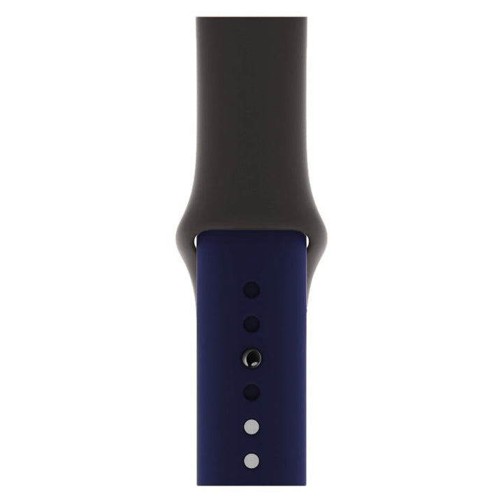 Lisslune | Double Colors Silicone Watch Band for Apple Watch Series 3 & 2 & 1 38mm (Dark Gray+Blue)