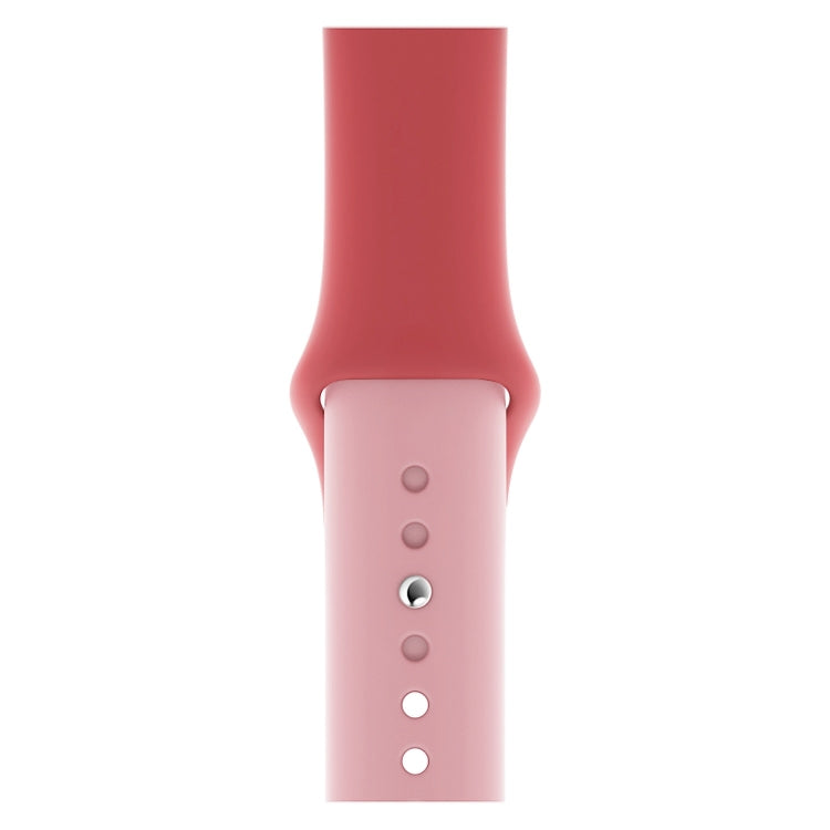 Lisslune | Double Colors Silicone Watch Band for Apple Watch Series 3 & 2 & 1 38mm (Pink Red+Light Pink)