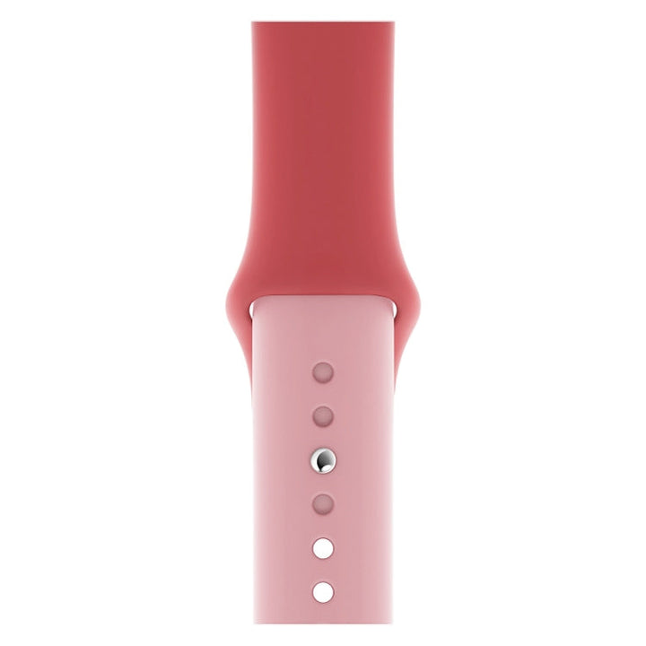 Lisslune | Double Colors Silicone Watch Band for Apple Watch Series 3 & 2 & 1 38mm (Pink Red+Light Pink)