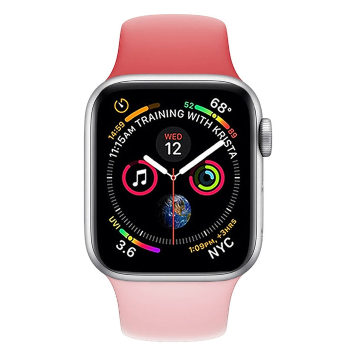 Lisslune | Double Colors Silicone Watch Band for Apple Watch Series 3 & 2 & 1 38mm (Pink Red+Light Pink)