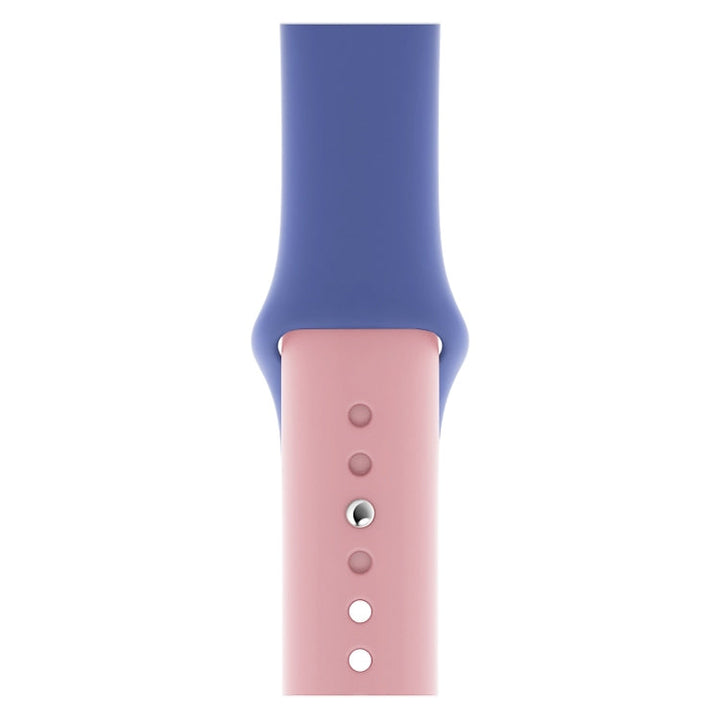 Lisslune | Two-tone Silicone Watch Band for Apple Watch Series 3 & 2 & 1 38mm (Light Blue+Light Pink)