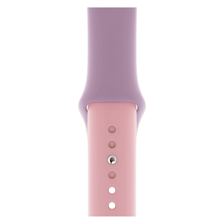 Lisslune | Dual-Color Silicone Watch Band for Apple Watch Series 3 & 2 & 1 38mm (Purple+Light Pink)
