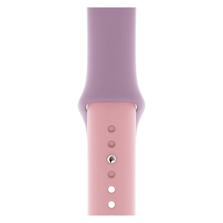 Lisslune | Dual-Color Silicone Watch Band for Apple Watch Series 3 & 2 & 1 38mm (Purple+Light Pink)