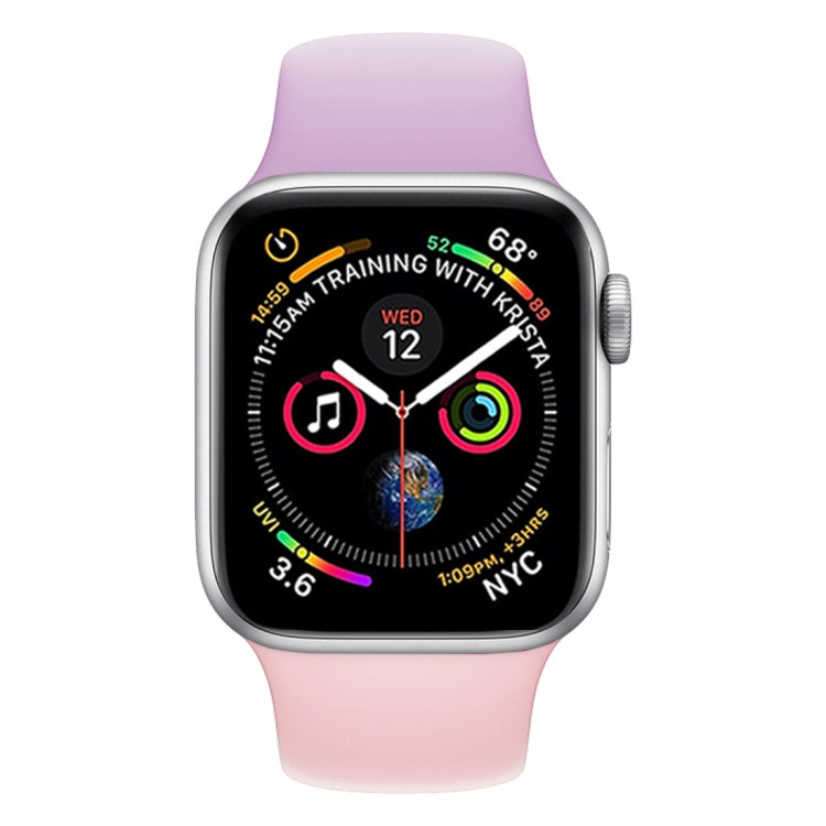 Lisslune | Dual-Color Silicone Watch Band for Apple Watch Series 3 & 2 & 1 38mm (Purple+Light Pink)