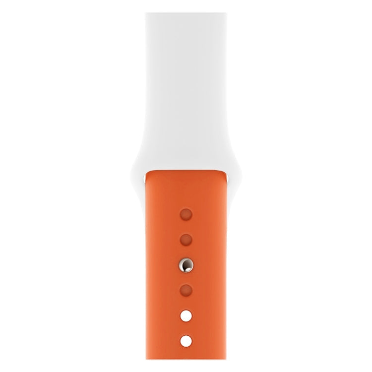 Lisslune | Double Colors Silicone Watch Band for Apple Watch Series 3 & 2 & 1 38mm (White + Orange)