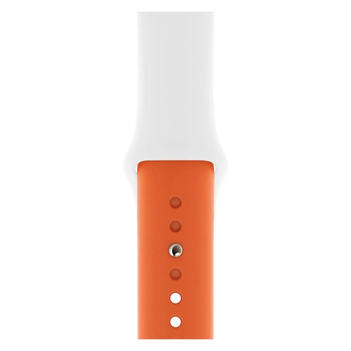 Lisslune | Double Colors Silicone Watch Band for Apple Watch Series 3 & 2 & 1 38mm (White + Orange)