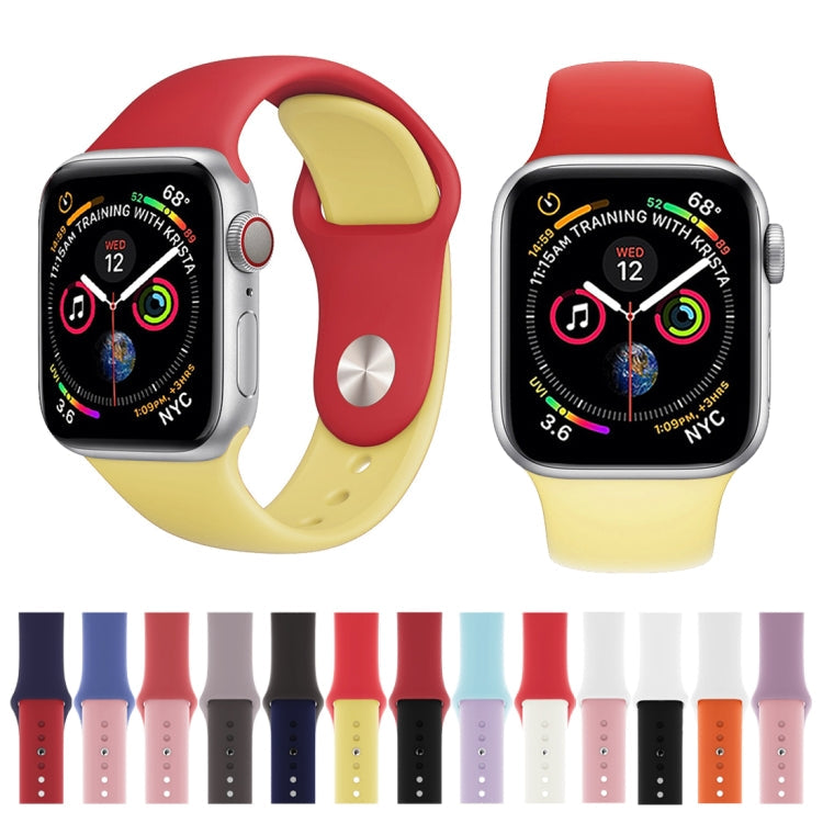 Lisslune | Dual Color Silicone Watch Band for Apple Watch Series 3 & 2 & 1 38mm (Red+Yellow)