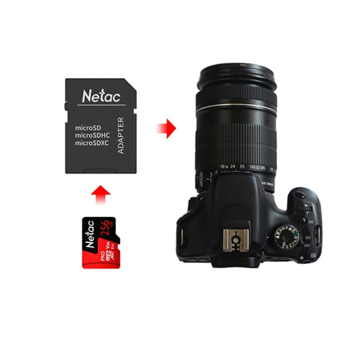 Lisslune | Netac P500 PRO 256GB U3 Speed Class Automotive Data Recorder Monitor Camera Memory Card TF Card