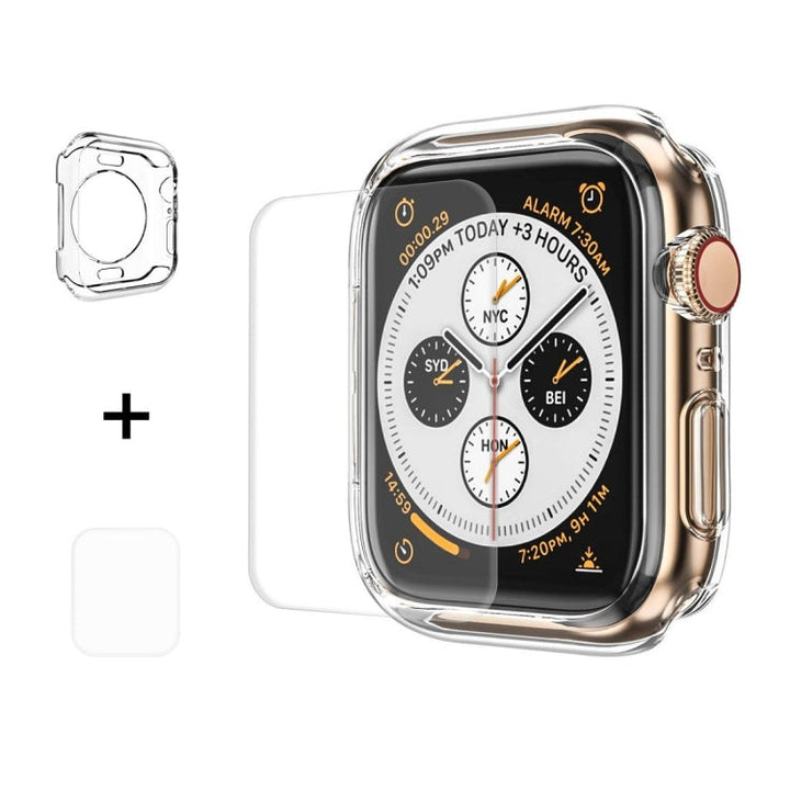 Lisslune | ENKAY Hat-Prince 2 in 1 TPU Half-Shell Protection Case + 3D Full-Screen PET Curved Heat-Bending HD Screen Protector for Apple Watch Series 4 40mm