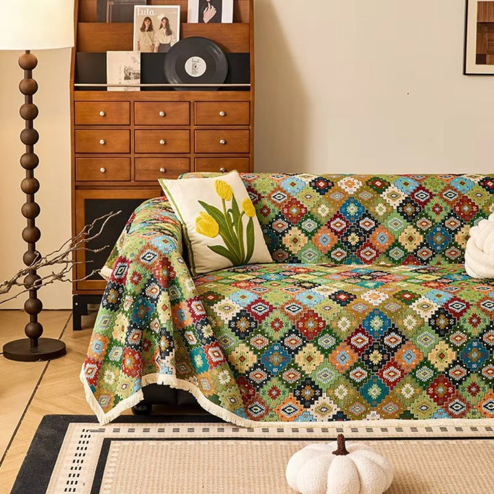 Lisslune | Zahara Geometric Tribal Kilim Sofa Cover