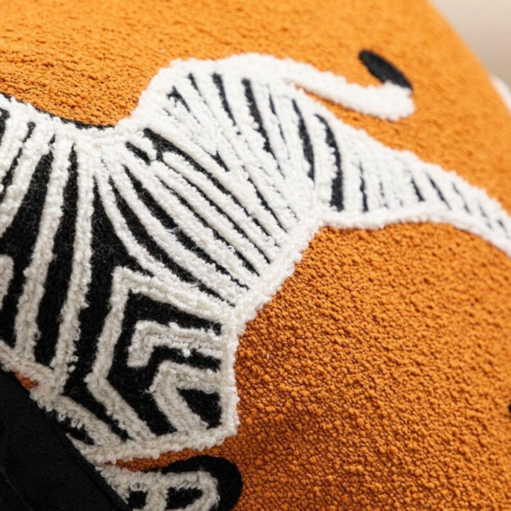 Lisslune | Zebra Dash Embroidered Cushion Cover