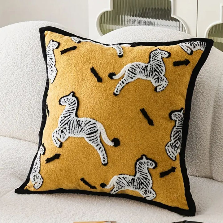 Lisslune | Zebra Dash Embroidered Cushion Cover