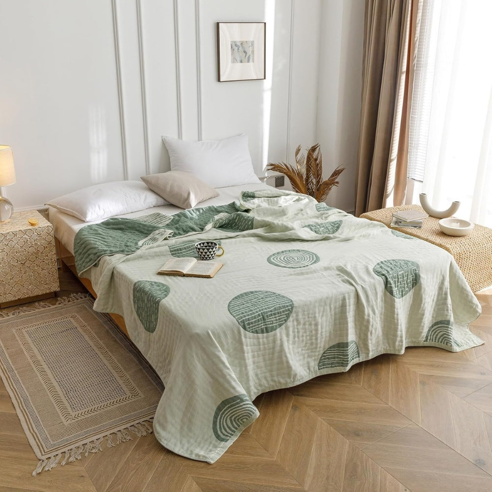 Lisslune | Zen Round Pattern Lightweight Cotton Blanket