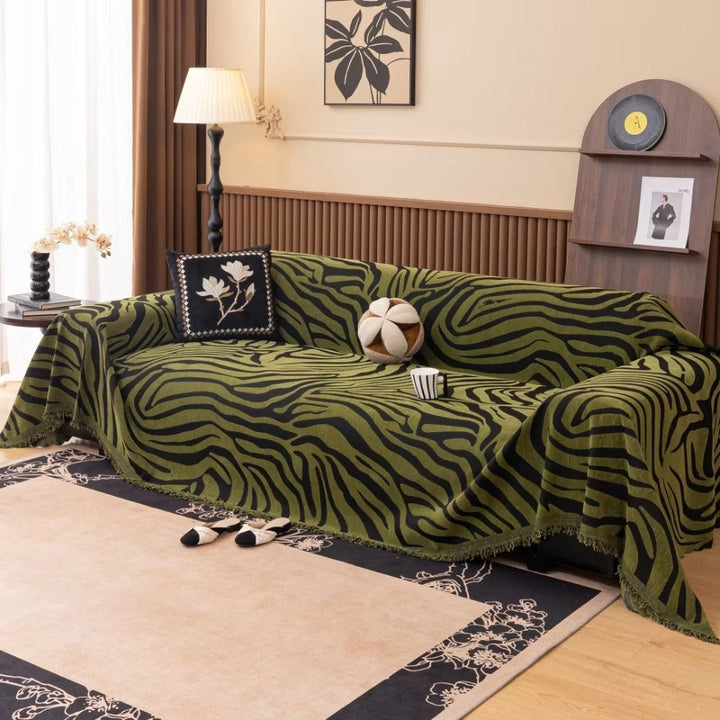 Lisslune | Zentara Chenille Zebra Geometric Sofa Cover